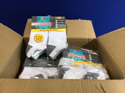 Case of (12) Fruit of the Loom Men's 8pk Performance Pack No Show Socks - 6-12 - Lot 1180