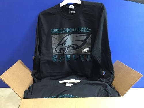 Case of (7) Philadelphia Eagles Long Sleeve Shirts, Size M  - Lot 861