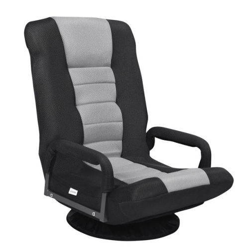360-Degree Swivel Gaming Floor Chair with Foldable Adjustable Backrest Grey  - Lot 368