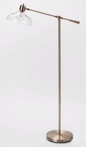 Crosby Glass Shade Floor Lamp Brass 57" Tall - Lot 195