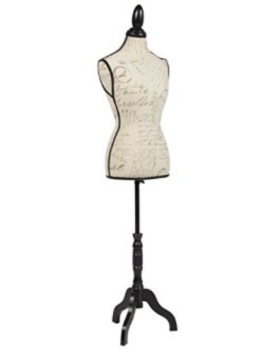 Best Choice Products Female Mannequin Torso Display w/Wooden Tripod Stand, Adjustable Height, Designer Pattern - Beige - Lot 465