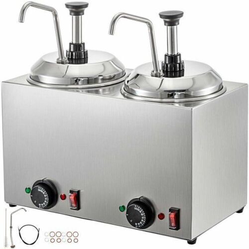 VEVOR 5.2Qt Stainless Steel Hot Fudge Cheese Warmer with 2 Pumps  - Lot 85