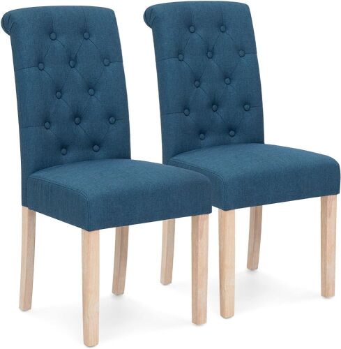 Set of 2 Tufted High Back Parsons Dining Chairs  - Lot 644