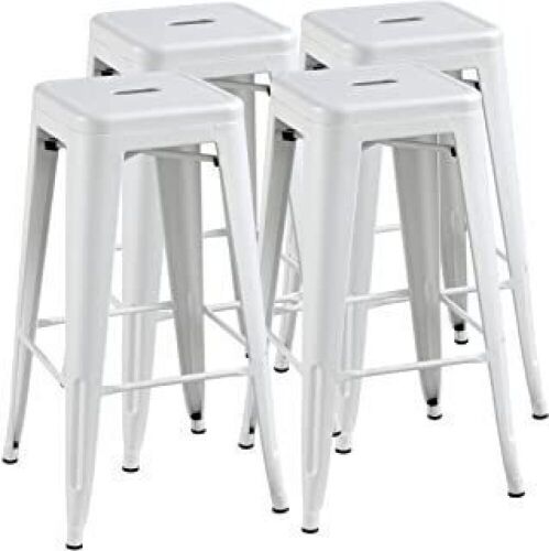 Set of 4 Industrial Metal Bar Stools  - Lot 513
