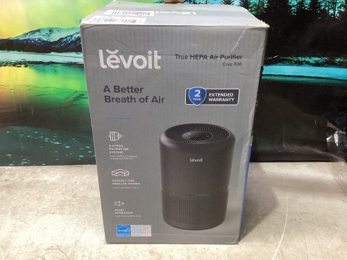 LEVOIT Air Purifier for Home Allergies Pets Hair in Bedroom, H13 True HEPA Filter, 24db Filtration System Cleaner Odor Eliminators, Ozone Free, Remove 99.97% Dust Smoke Mold Pollen, Core 300, Black   - Lot 262