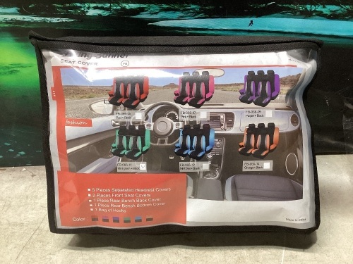Flying Banner car seat Covers Full Set All Air Mesh Breathable Man Lady Airbag Compatible Rear Bench Split 40/60 50/50 60/40 Truck Pick Up (Full Set -- Low Back, Black Gray Mint Green)   - Lot 875
