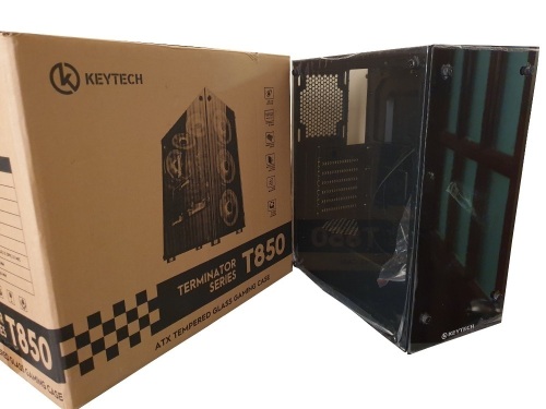 KEYTECH T850 Tempered Glass Desktop Gaming Case - Lot 136