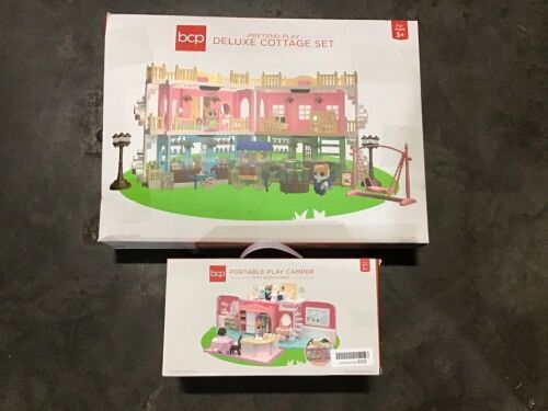 Deluxe Cottage Play Set & Portable Play Camper - Unknown if Complete  - Lot 941