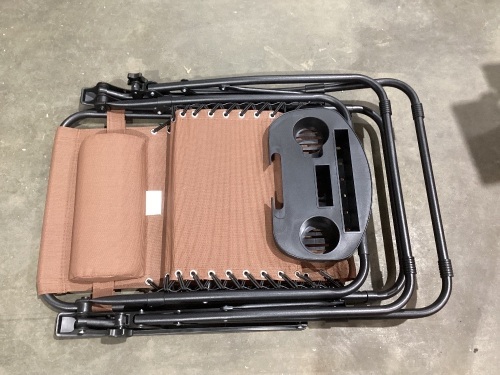 Set of 2 Adjustable Zero Gravity Patio Chair Recliners w/ Cup Holders  - Lot 423