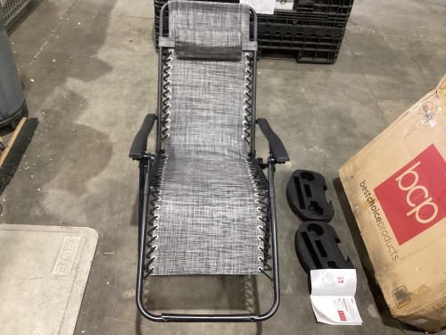 Set of 2 Adjustable Zero Gravity Patio Chair Recliners w/ Cup Holders  - Lot 788