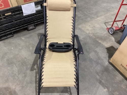 Set of 2 Adjustable Zero Gravity Patio Chair Recliners w/ Cup Holders  - Lot 273