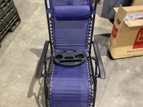 Set of 2 Adjustable Zero Gravity Patio Chair Recliners w/ Cup Holders  - Lot 593