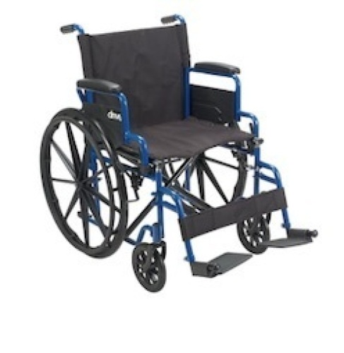 Drive Medical Blue Streak Ultra-Lightweight Wheelchair With Flip-Backs Arms & Swing-Away Footrests - Lot 70