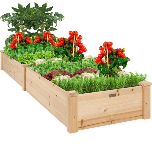 8x2ft Wooden Raised Garden Bed Planter for Garden, Lawn, Yard  - Lot 896
