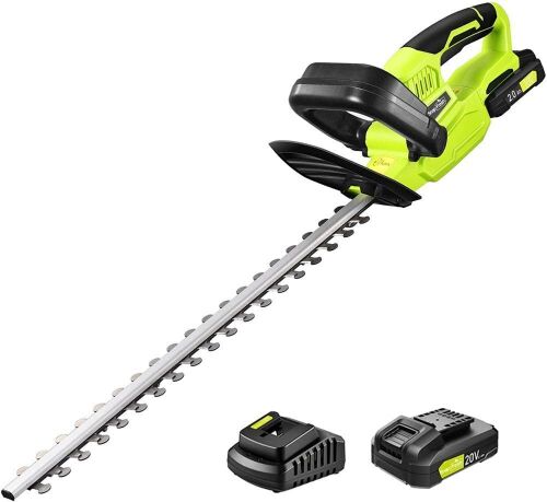 SnapFresh 20V Cordless Hedge Trimmer - 22" Dual-Action Blade, Hedge Trimmer Cordless with 2.0Ah Battery and Charger, Grass Trimmer - Lot 716