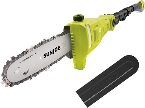 Sun Joe 24V-PS8-CT 24-Volt 8-Inch, 14-Foot Reach, Cordless Telescoping Pole Chain Saw w/8-Inch Cutting Bar, Auto-Oiler, Adjustable Head for Tree Trimming - Tool Only - Lot 391