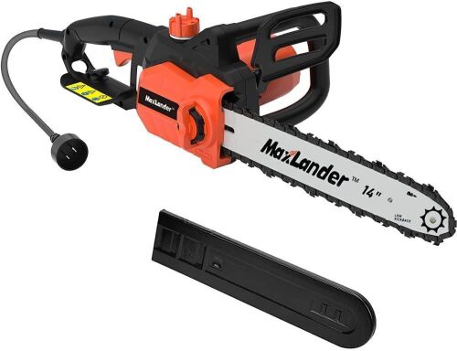 MAXLANDER Electric 9 Amp Corded Chain Saw, 15m/s with 14 Inch Chain and Bar - Lot 381