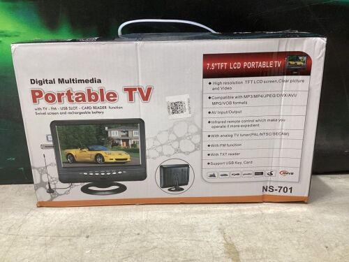 Digital Multimedia Portable 7.5" TFT LCD TV - Lot 759