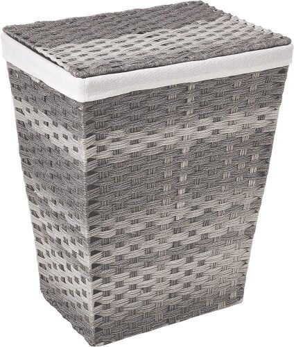 Whitmor Liner and Lid Laundry Hamper, Gray Wash  - Lot 1054