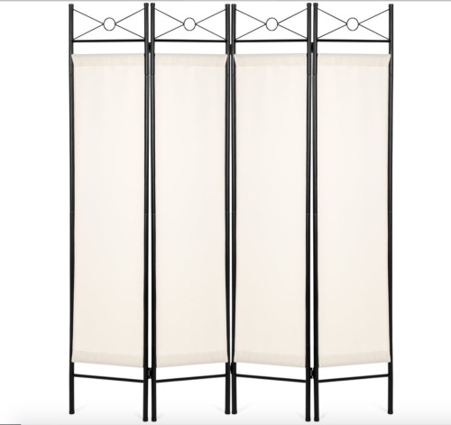 4-Panel Folding Privacy Screen Room Divider Decoration Accent, 6ft - Lot 806