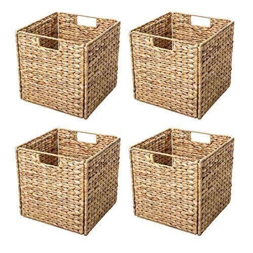 Trademark Innovations Foldable Hyacinth Storage Baskets with Iron Wire Frame - Lot 795