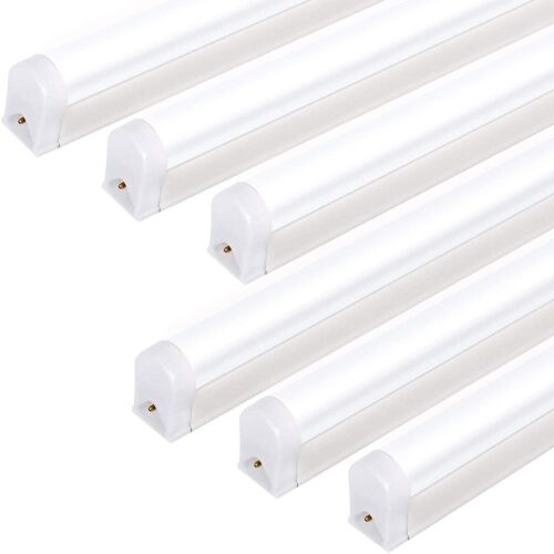 6 Pack LED Shop Light 4FT, T5 Integrated Single Fixture, 22W, 2200lm, 6500K Super Bright White, Linkable Shop Light, Utility Shop Lights, Corded Electric W/ Built-in ON/Off Switch  - Lot 694