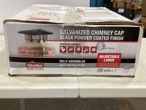 Galvanized Chimney Cap Black Powder Coated Finish  - Lot 209