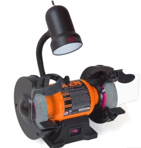 2.1-Amp 6-Inch Single Speed Bench Grinder with Flexible Work Light,New - Lot 96