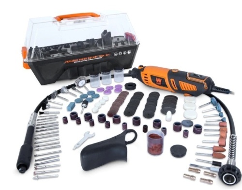 WEN 23190 1.3-Amp Variable Speed Steady-Grip Rotary Tool with 190-Piece Accessory Kit, Flex Shaft, and Carrying Case,NEW - Lot 117