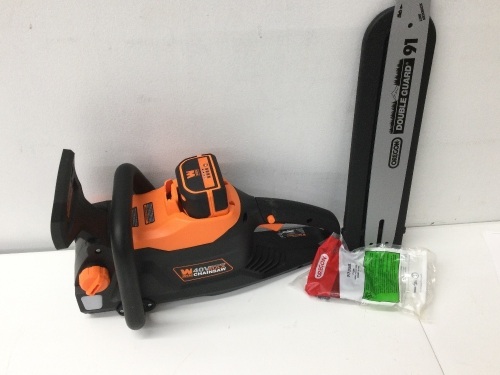  40V Max Lithium Ion 16-Inch Brushless Chainsaw with 4Ah Battery and Charger,Appears New - Lot 252