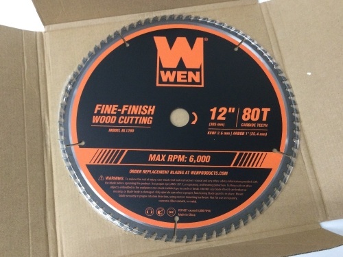 WEN BL1280 12-Inch 80-Tooth Fine-Finish Professional Woodworking Saw Blade for Miter Saws and Table Saws,APPEARS NEW - Lot 270