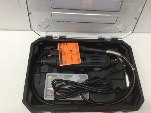 1-Amp Variable Speed Rotary Tool with 100+ Accessories, Carrying Case and Flex Shaft,new - Lot 338