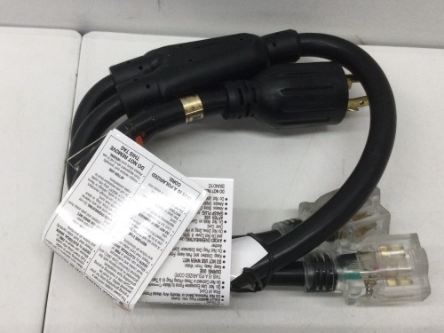 3 ft. 10-Gauge SJTW Generator Extension Cord Splitter (converts L14-30R to two 5-20R outlets)e-cOMMERCE rETURN - Lot 343