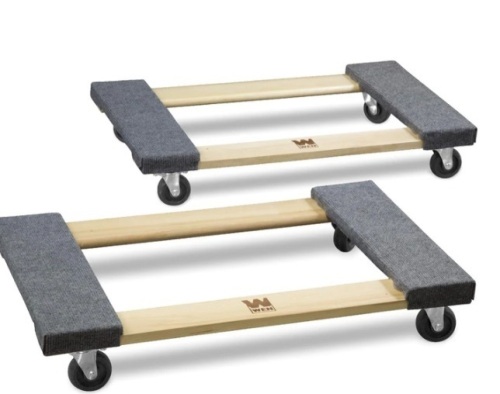 . Capacity 18 in. x 30 in. Hardwood Furniture Moving Dolly, Two Pack,new - Lot 360