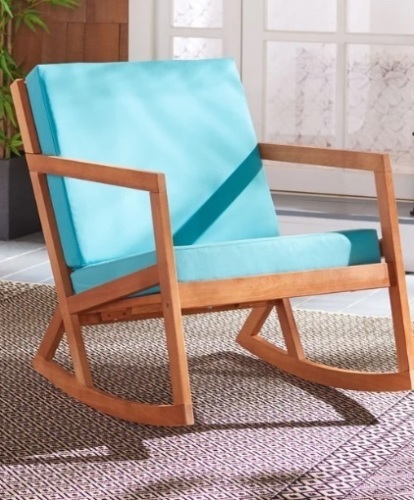 Outdoor Rocking Solid Wood Chair with Cushions,Appears New - Lot 433
