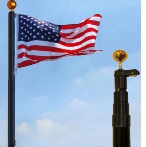 Roosevelt Premium 25ft Telescoping Flag Pole Kit,New - Lot 460