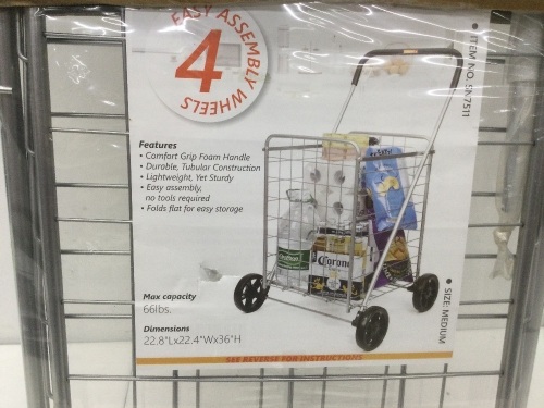 Folding Steel Grocery Cart ,New - Lot 463