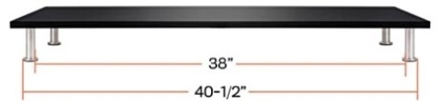 Office Oasis Dual Computer Monitor Stand, Solid Bamboo Supports 100lbs, Black,New - Lot 502