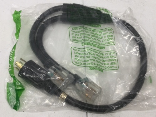 3 Feet 10-Gauge SJTW Generator Extension Cord Splitter,E-Commerce Return - Lot 508