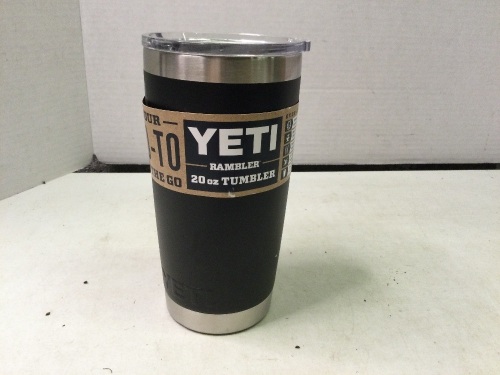 Yeti Rambler 20oz Tumbler, Lid Missing Piece, Appears New - Lot 404