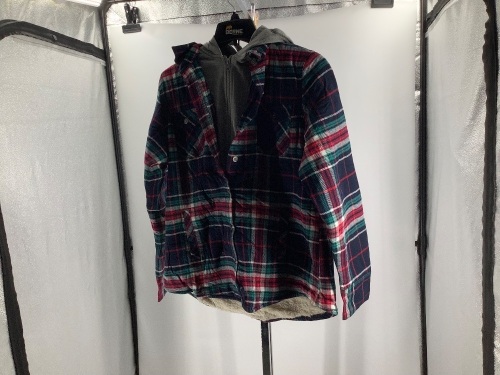 Natural Reflections,  Navy Plaid, Flannel, Medium, Appears New  - Lot 564