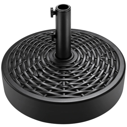Plastic Faux Wicker Patio Umbrella Base Accessory w/ 2 Adjustment Knobs - Lot 82