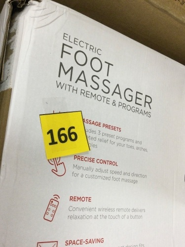 Therapeutic Foot Massager w/ High Intensity Rollers, Remote, 3 Modes - Lot 166