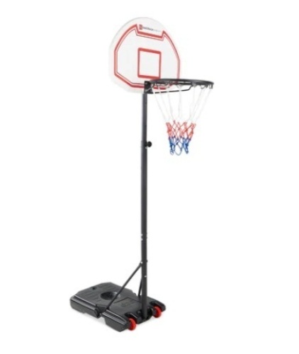 Kids Height-Adjustable Basketball Hoop, Portable Backboard System w/ Wheels, White - Lot 209