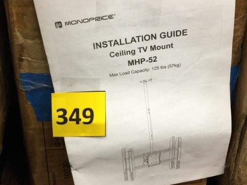 Dual Sided Tilt Adjustable Ceiling TV Mount Bracket - For Displays 32in to 52in - Lot 349