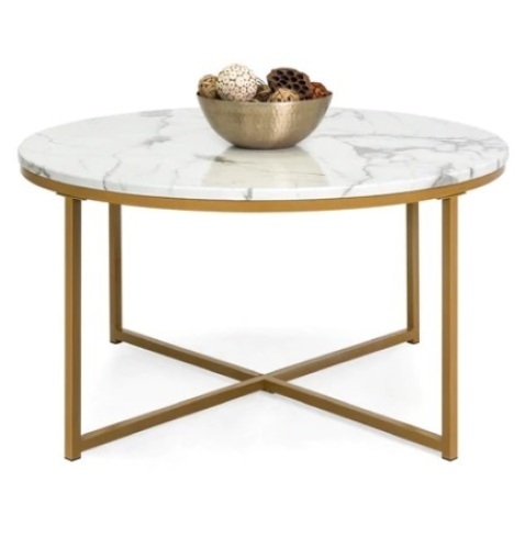 Round Coffee Table, 36in, Gold - Lot 223