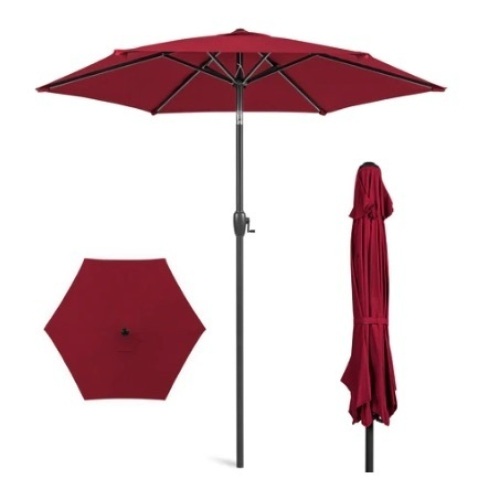 Outdoor Market Patio Umbrella, 7.5ft, Burgundy - Lot 240