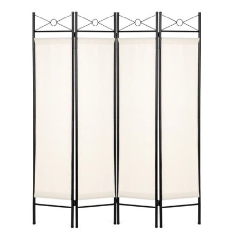 4-Panel Folding Privacy Screen Room Divider, 6ft, White - Lot 244