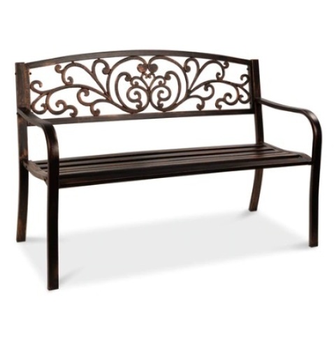 Steel Bench, 50in, Brown - Lot 249