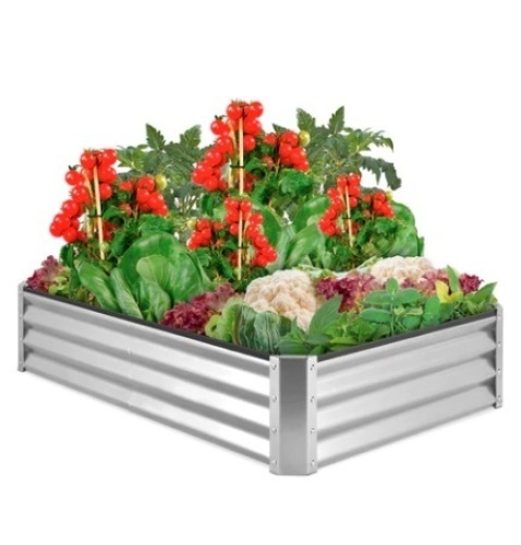 Outdoor Metal Raised Garden Bed, 72x36x12, Silver - Lot 254